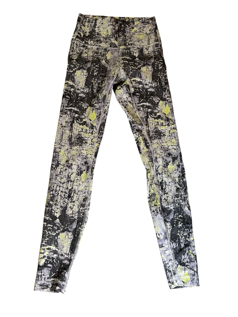 Lululemon High-Rise Printed Active Leggings - Gray & Yellow
Size 4